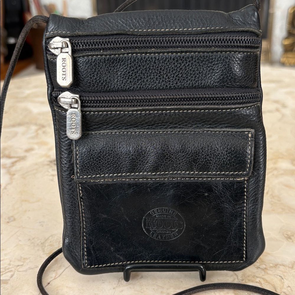 Vintage Roots Hanging Pouch Leather Crossbody Bag - Picture 3 of 13